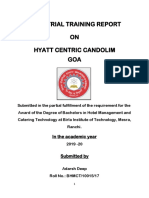 Industrial Training Report On Hyatt Centric Goa PDF