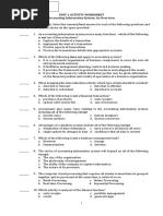 ACCTSYS Unit 1 Worksheets