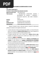 Carta Levantando Observaciones