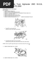 Toyota Truck Highlander 2WD V6-3.0L (1MZ-FE) 2002: Timing Belt: Service and Repair