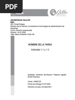 Tarea 1 - 1.1 - 1.2 Derecho Empresarial Evelin Palacios 19005120