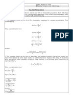 Equation Manipulation: X V T+ at Show Your Derivation Here X V T+ at