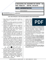 Cetrede 2019 Prefeitura de Juazeiro Do Norte Ce Agente Administrativo Prova PDF