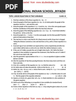 CBSE Class 9 Linear Equations in Two Variables