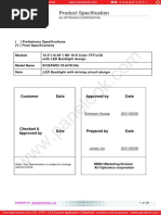 Product Specification: Preliminary Specifications (V) Final Specifications