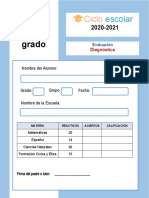 Examen Diagnostico Cuarto Grado 20-21