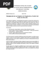 Resumen Ley Organica de Regulación y Control Del Poder de Mercado