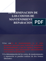 3.5 Determinacion de Costos de Mantenimiento y Reparacion