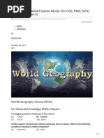 Csstimes - Pk-Geography of World Solved MCQs For CSS PMS NTS GK Paper Part-3