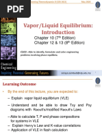 Chapter 10 Vapor Liquid Equilibrium - May20