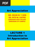 Art Appreciation: Mr. Oscar Jr. T. Don Ms. Ritzi M. Castro