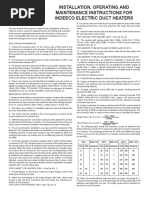 Installation, Operating and Maintenance Instructions For Indeeco Electric Duct Heaters