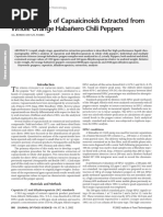 HPLC Analysis of Capsaicinoids Extracted From