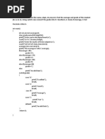 Get The Student Details Like Name, Dept, m1, m2, m3. Find The Average and Grade of The Student (O, A, B, C) - Using Switch Case Convert The Grade Into O-Excellent, A - Good, B-Average, C-Fair