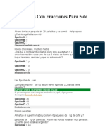 Problemas Con Fracciones para 5 de Primaria