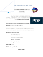 Procedimiento de Selección, Evaluación y Comprobación de Panelistas. Métodos Estadísticos para La Evaluación de Las Competencias Del Panel Sensorial.