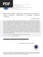 Behaviorism, Innatism, Cognitivism: Considering The Dominance To Provide Theoretical Underpinning of Language Acquisition Conjecture