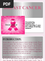 Breast Cancer: Presented By, Archana Devi M.SC Nuresing 1 Year Era College of Nursing Lucknow