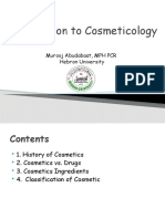 Introduction To Cosmeticology: Murooj Abudabaat, MPH PCR Hebron University