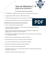 Requerimientos de Windows 7, 8, 10 PDF