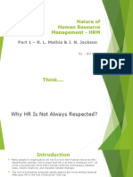 Nature of Human Resource Management - HRM: Part 1 - R. L. Mathis & J. N. Jackson