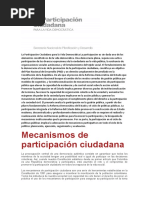 La Participación Ciudadana para La Vida Democrática La Participación Es Sin Duda Uno de Los Elementos Constitutivos de La Vida Democrática