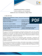 Syllabus de Curso - Termodinámica