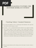 Dimensionalizing Cultures Hofstede Model