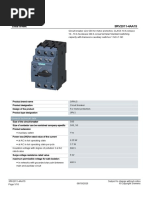 Data Sheet de Un Guardamotor SIEMENS Linea Nueva Tamaño S00