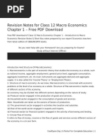 Revision Notes For Class 12 Macro Economics Chapter 1 - Free PDF Download