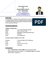 Curriculum Vitae: of Mohammed Faruk