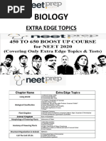 Biology - Extra Edge Topics For NEET 2020