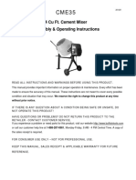 4 Cu Ft. Cement Mixer Assembly & Operating Instructions