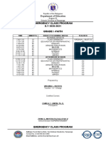 Emergency Class Program S.Y 2020-2021 Grade I - Faith: Department of Education