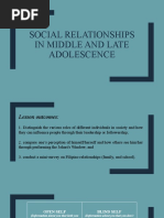 Social Relationships in Middle and Late Adolescence