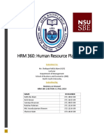 HRM 360: Human Resource Planning: Business As Unusual HRM 360 - Section 3 - Fall 2019 Name Id Number