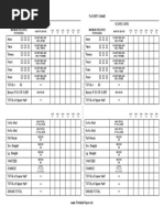 Yahtzee Score Card PDF