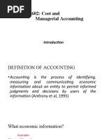 MPA 602: Cost and Managerial Accounting