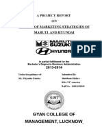 Gyan College of Management, Lucknow: A Project Report ON A Study of Marketing Strategies of Maruti and Hyundai