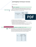 Exercises For CH 10 Capital Budgeting Techniques