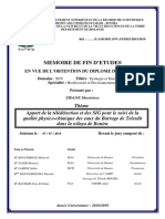 Apport de La Télédétection Et Des SIG Pour Le Suivi de La Qualité Physico-Chimique Des Eaux Du Barrage de Telesdit Dans La Wilaya de Bouira