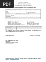 Elective Course Preference Form Fall 2020