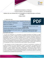 Syllabus Del Curso Introducción A La Licenciatura en Lenguas Extranjeras Con Énfasis en in PDF