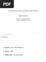 Introduction To Econometrics (ET2013) : Teresa Randazzo