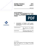 NTC 4124-1 Calidad Agua Determinación de Sodio y Potasio