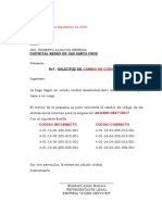 Carta de Cambio de Codigo