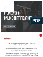 Welcome To PICP Level 1 - ONLINE