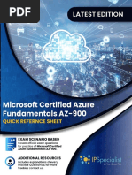 Microsoft Certified Azure Fundamentals AZ-900 Quick Reference Sheet