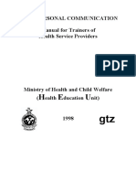 Interpersonal Communication Manual For Trainers of Health Service Providers