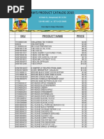 Sam'S Product Catalog 2010: SKU Product Name Price